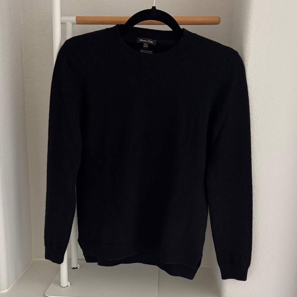 Massimo Dutti Women's Black Cashmere Crewneck Sweater